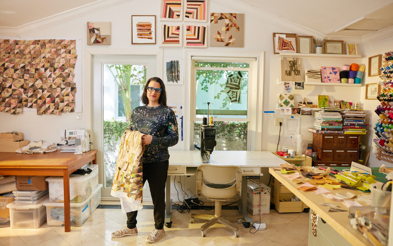 What's in a Miami Quilter's Fabric Stash? Neoprene, Faux Leather, and Thrifted Sequins