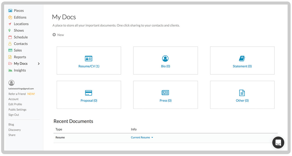 New Feature Alert: My Docs on Artwork Archive