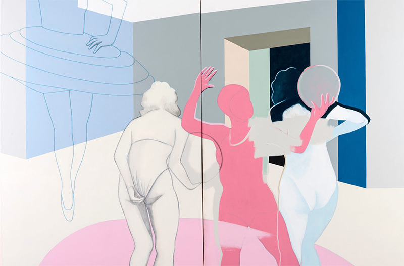 A painting of figures dancing