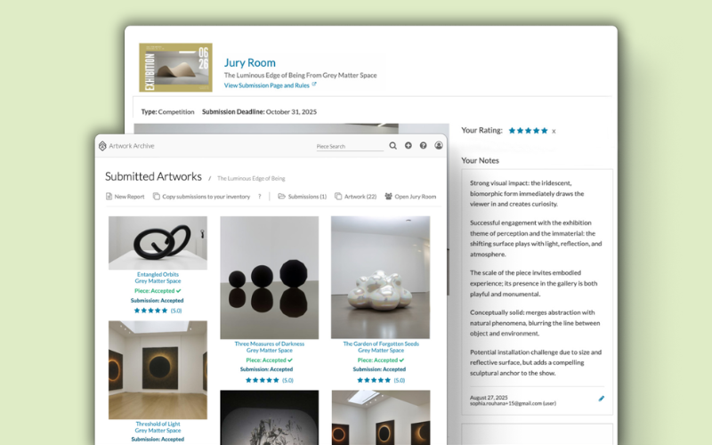 Graphic showing Artwork Archive's Jury Room