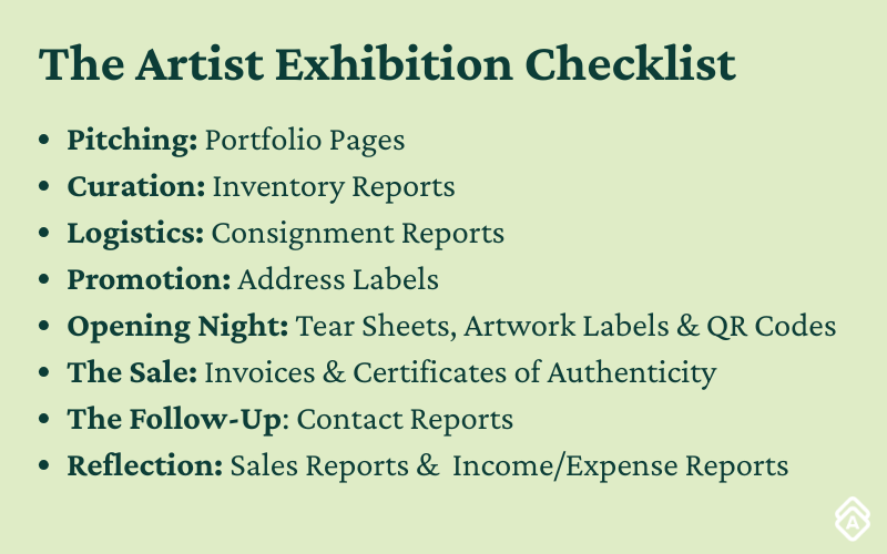 The Artist Exhibition Checklist