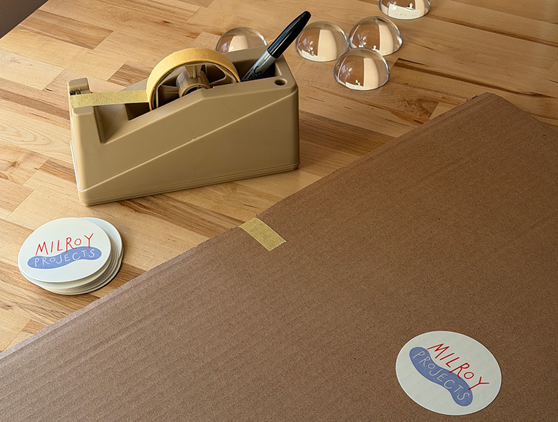 Packing materials, including tape and cardboard