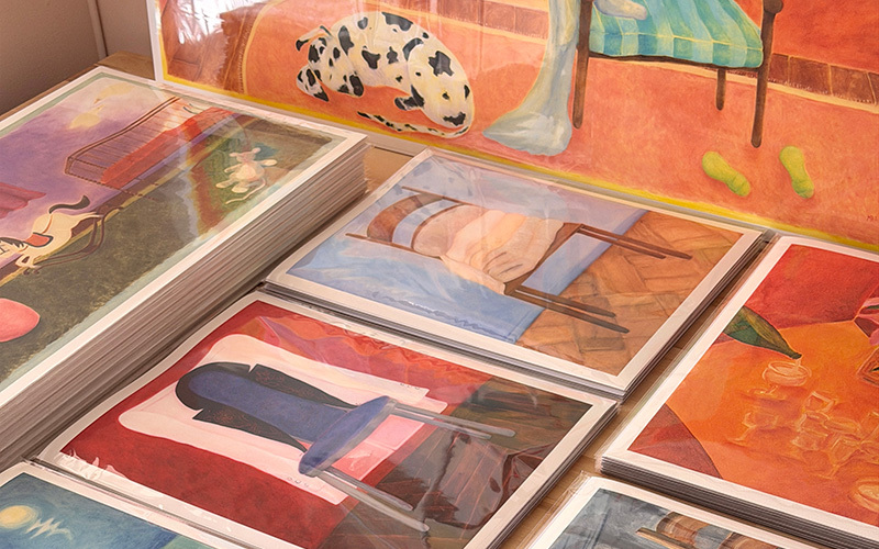 Fine art prints of rooms, dogs, and other scenes
