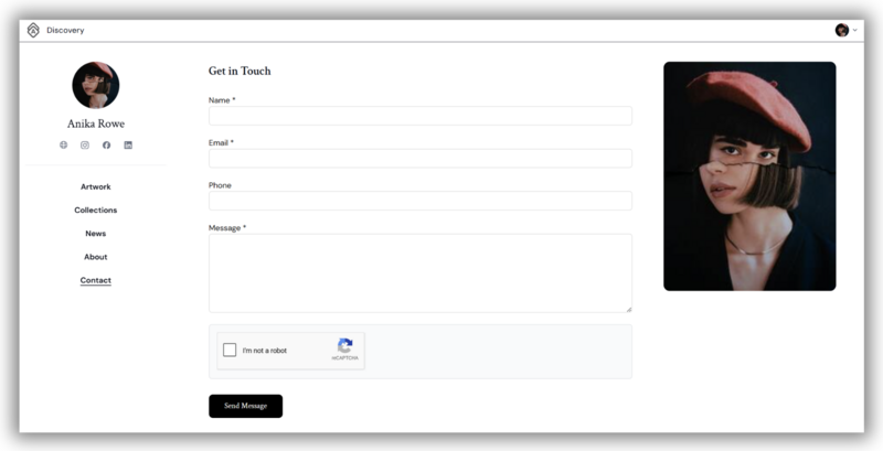 A website with a contact form